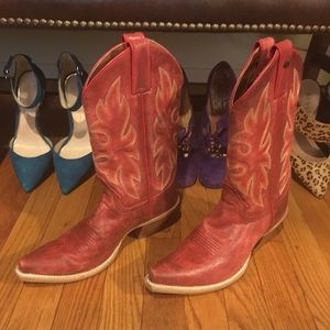 Red Leather Cowboy Boots